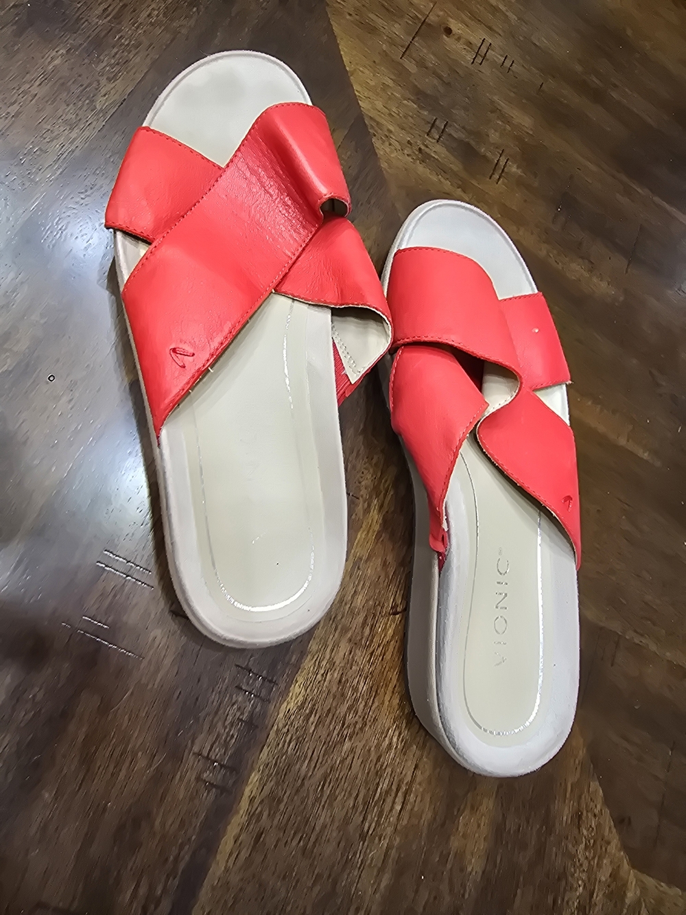 Women's Red Slide Sandals by (unknown) - Picture 2 of 11